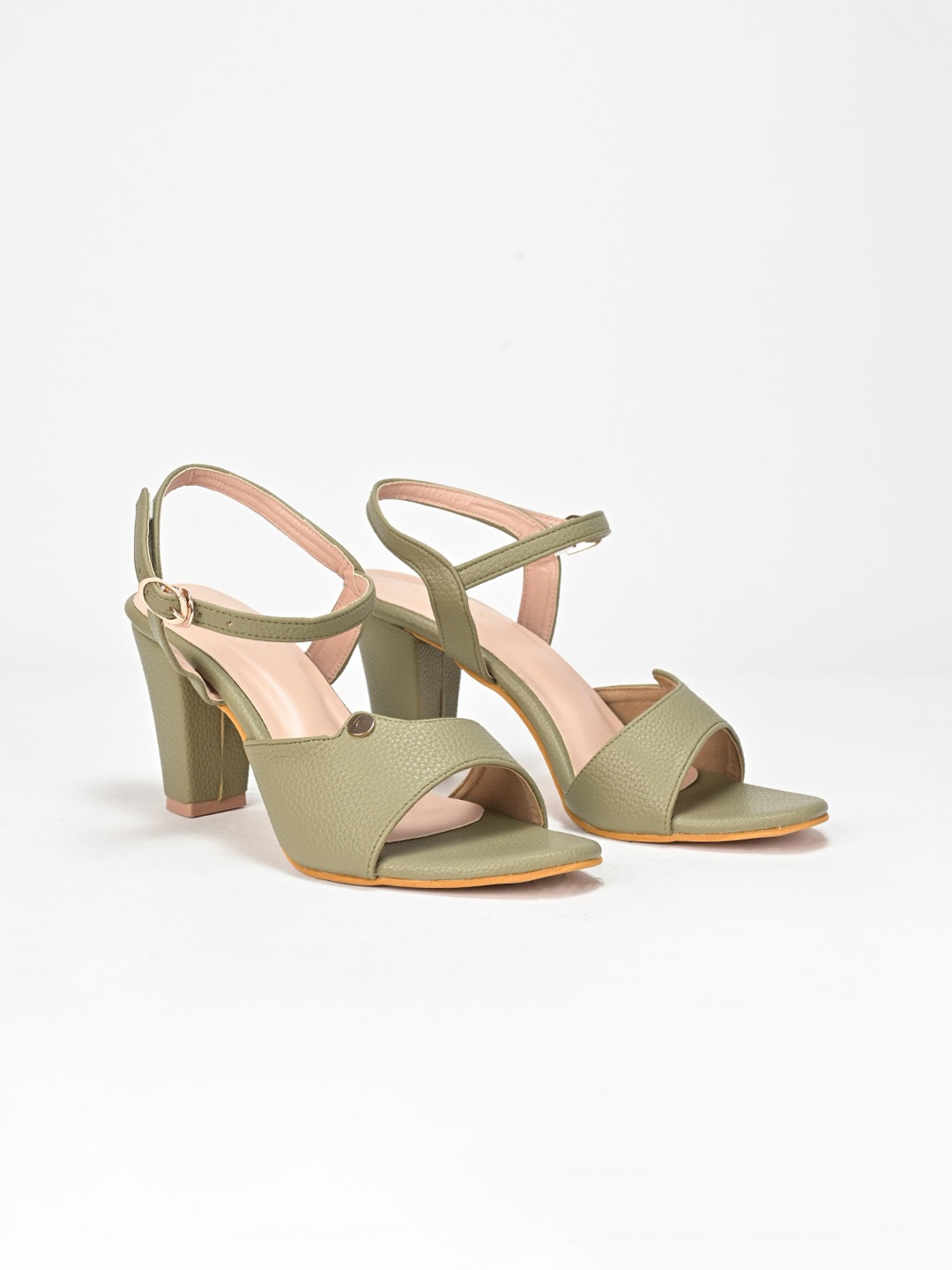 

SCENTRA Open Toe Block Heels, Green
