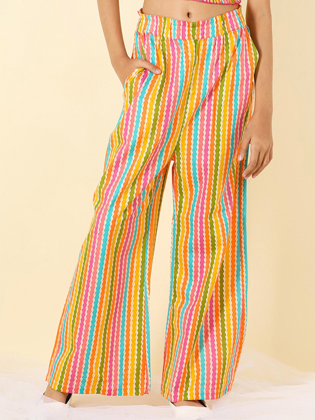 

Cutiekins Girls Printed Knitted Palazzos, Yellow