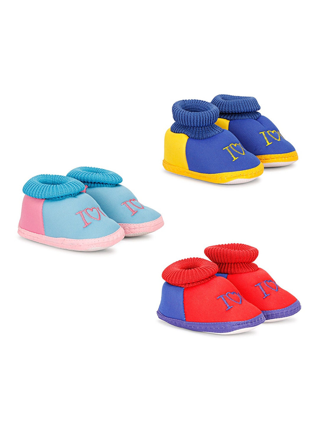 

BAESD Kids Set Of 3 Booties, Blue