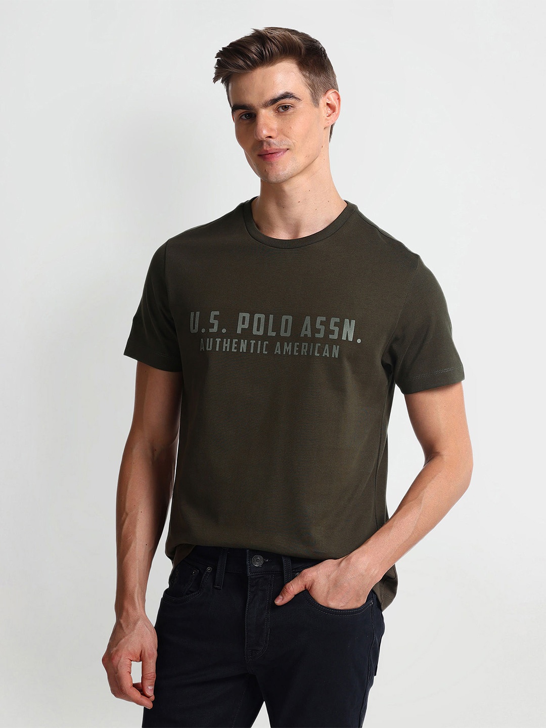 

U.S. Polo Assn. Denim Co. Typography Printed Relaxed Fit T-shirt, Green