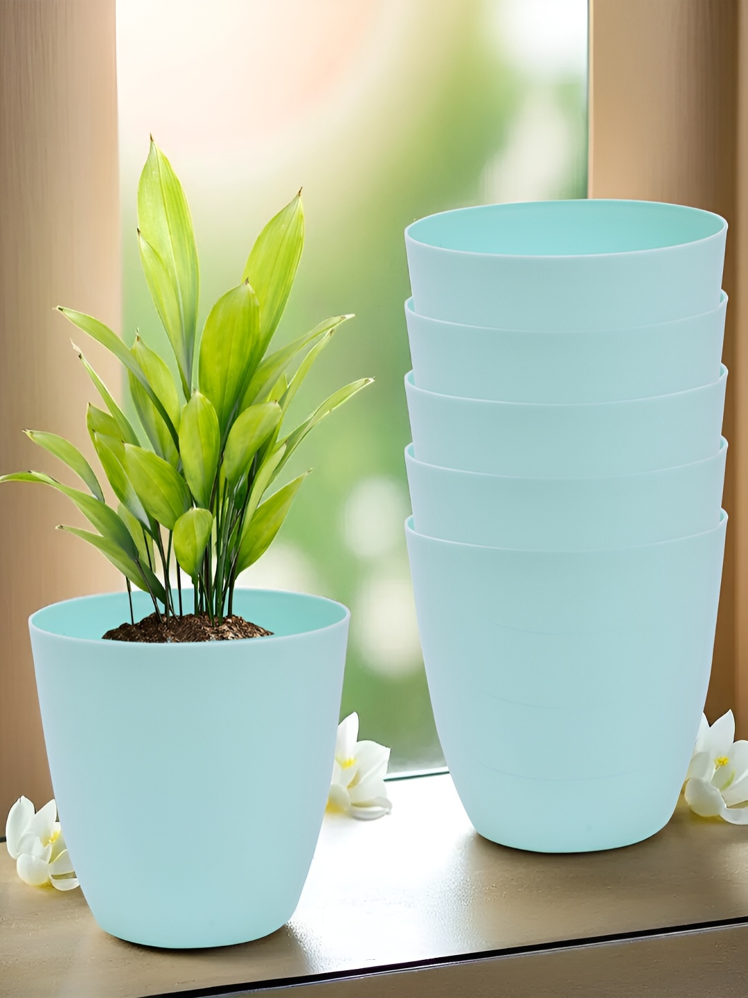 

Kuber Industries Blue 6 Pieces Flower Pot Planter