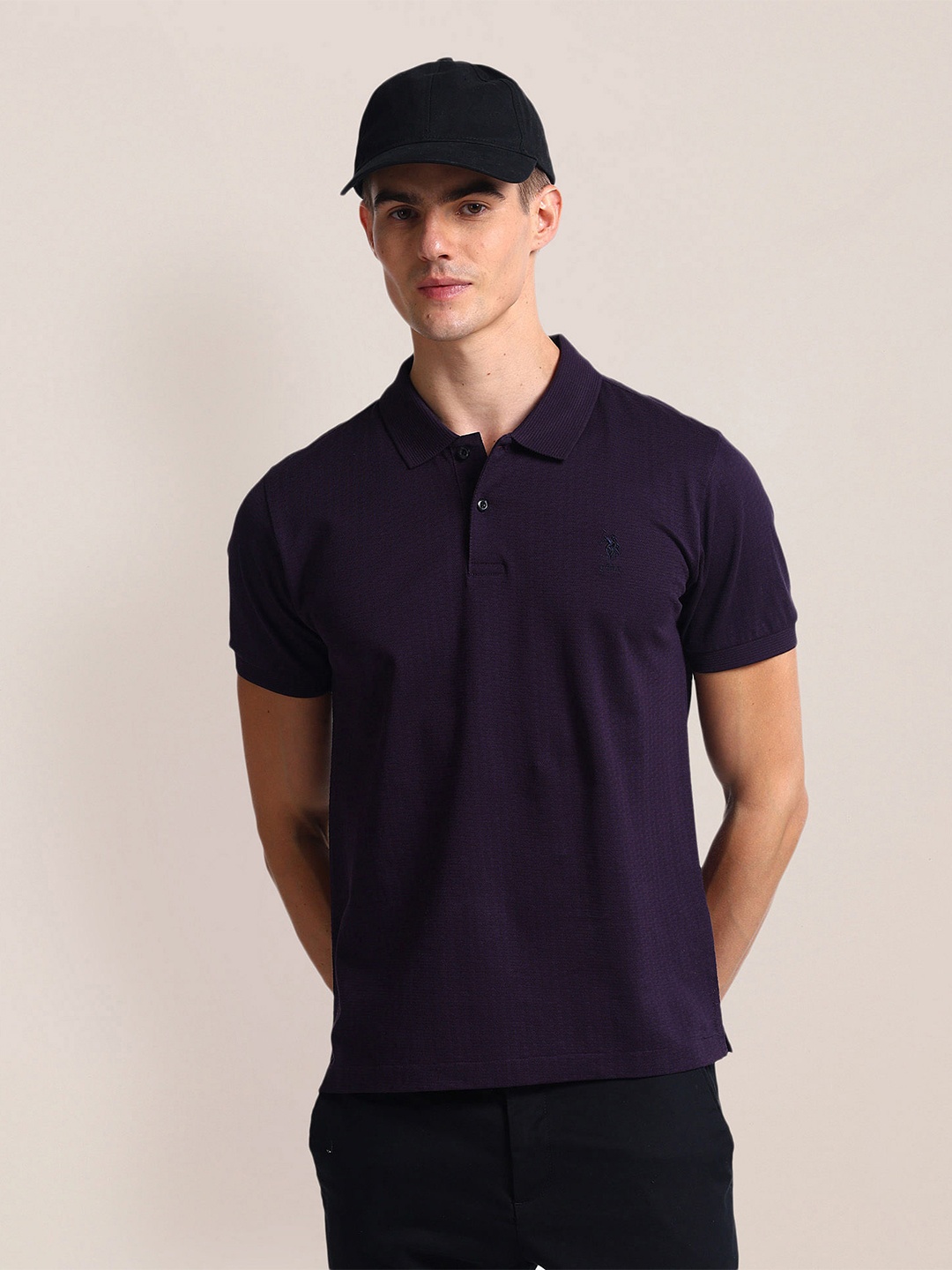 

U.S. Polo Assn. Polo Collar Slim Fit Cotton T-shirt, Purple
