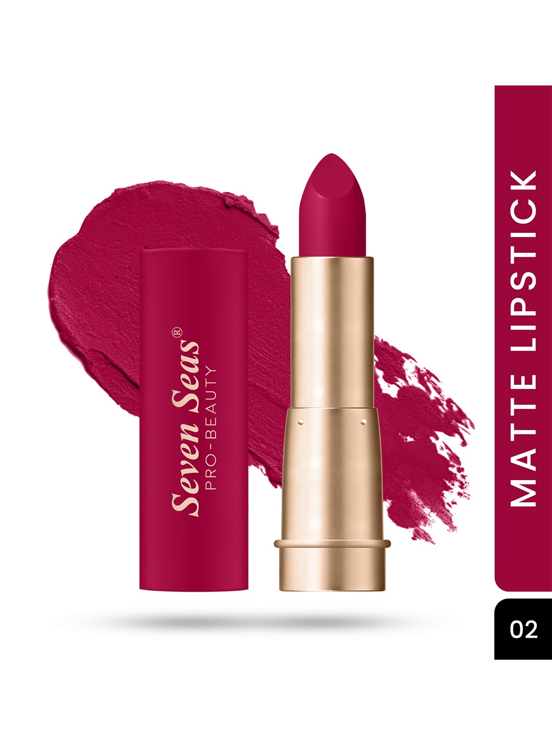 

Seven Seas Pro-Beauty Stay Classy Matte Lipstick 3.5g - Vivid Burgundy 02, Pink