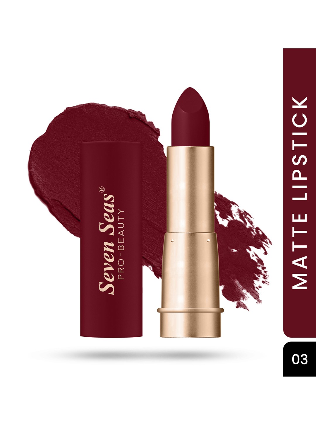 

Seven Seas Pro-Beauty Stay Classy Matte Lipstick 3.5g - Crimson UA 03, Maroon