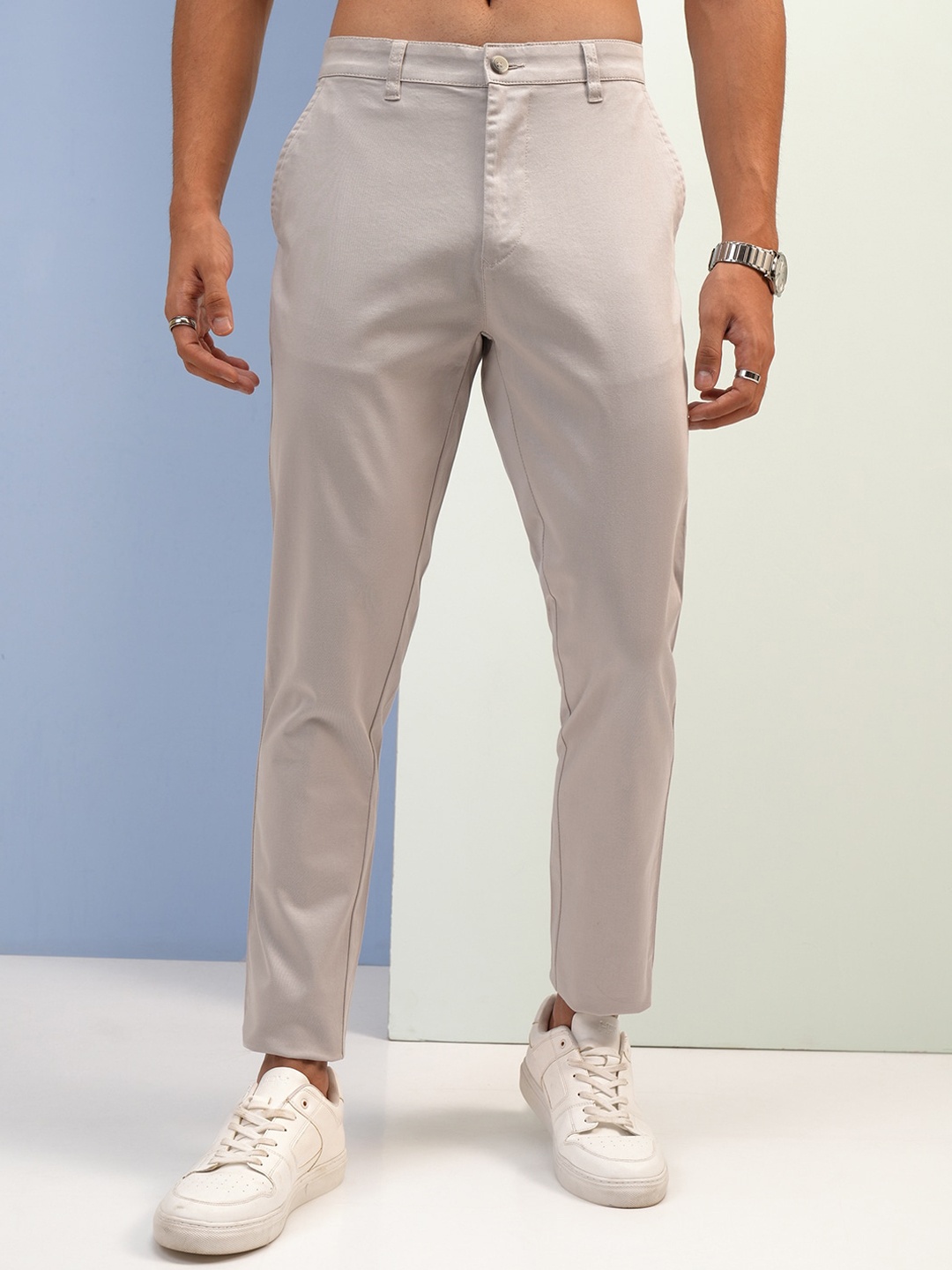 

HIGHLANDER Premium Satin Chino Trousers, Grey