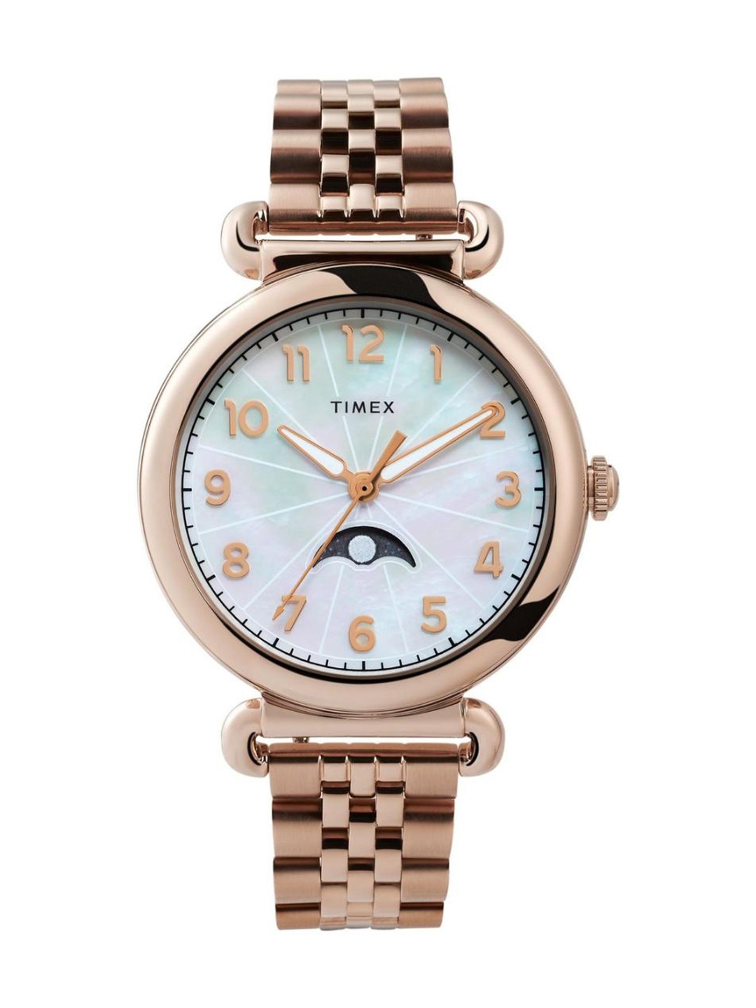 

Timex Women Printed Dial & Stainless Steel Bracelet Style Straps Analogue Watch TW2T89400, Silver