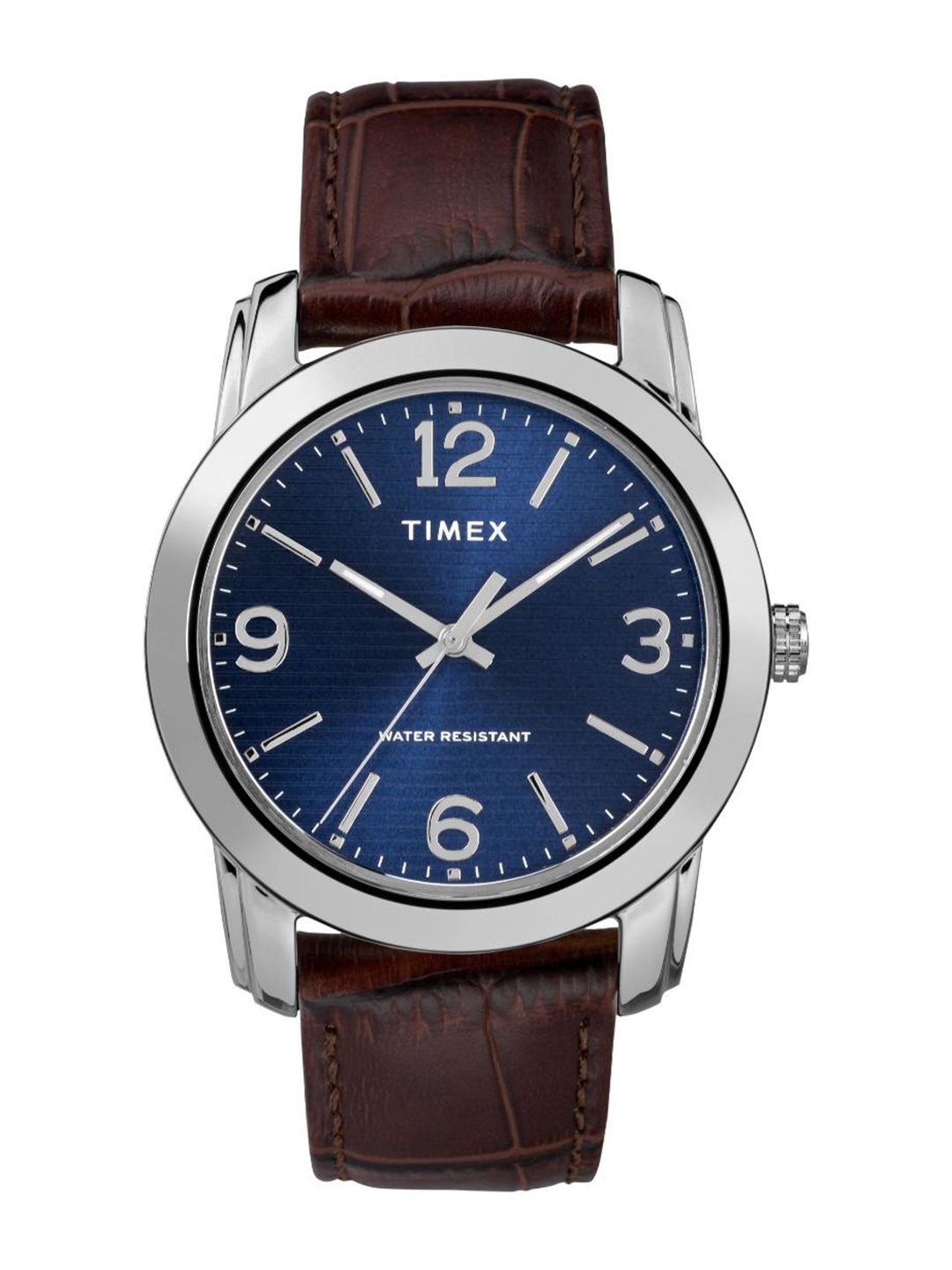 

Timex Men Brass Dial & Leather Textured Straps Analogue Watch TW2R86800, Blue