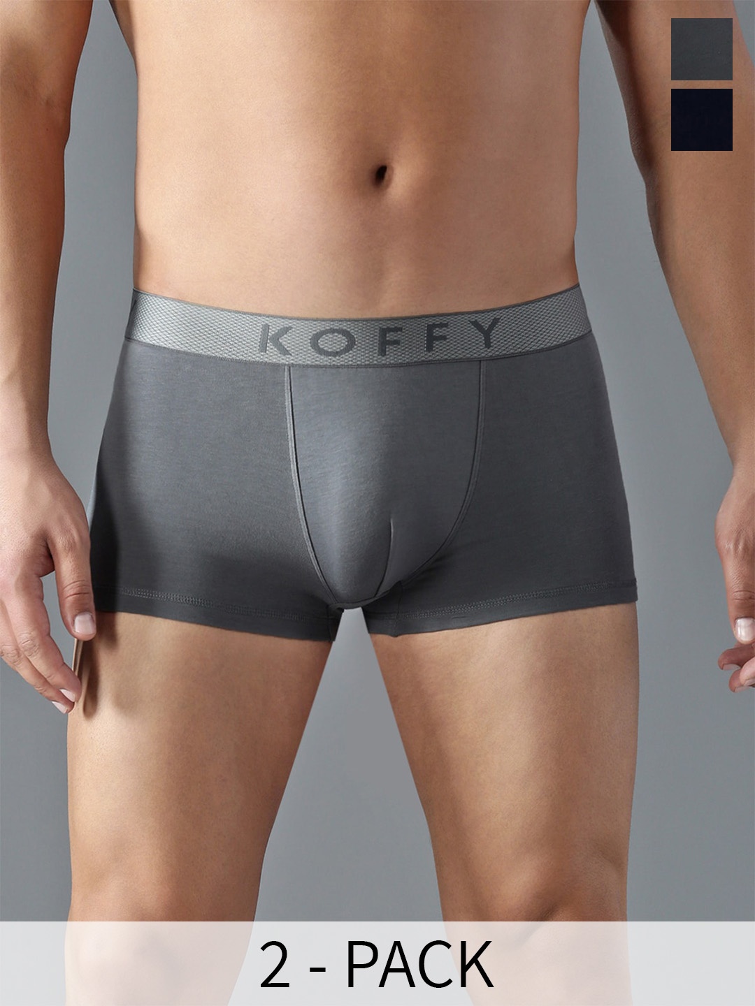 

KOFFY Pack Of 2 Antimicrobial Trunks KOFFY_KI44_MINI_TRUNK_LGRY_NB_2PC, Navy blue