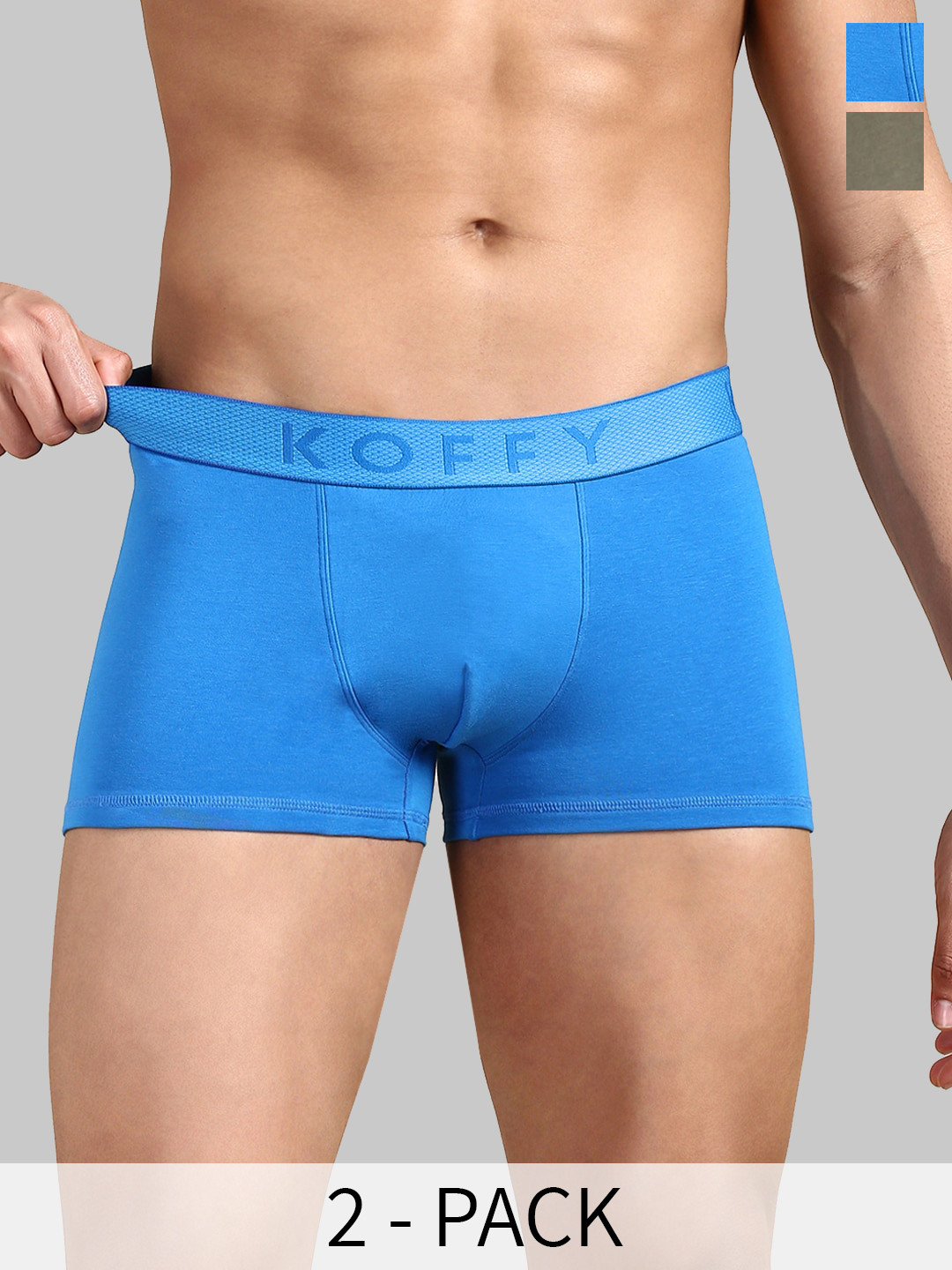 

KOFFY Pack Of 2 Antimicrobial Trunks KOFFY_KI44_MINI_TRUNK_RBLU_KHA_2PC, Blue