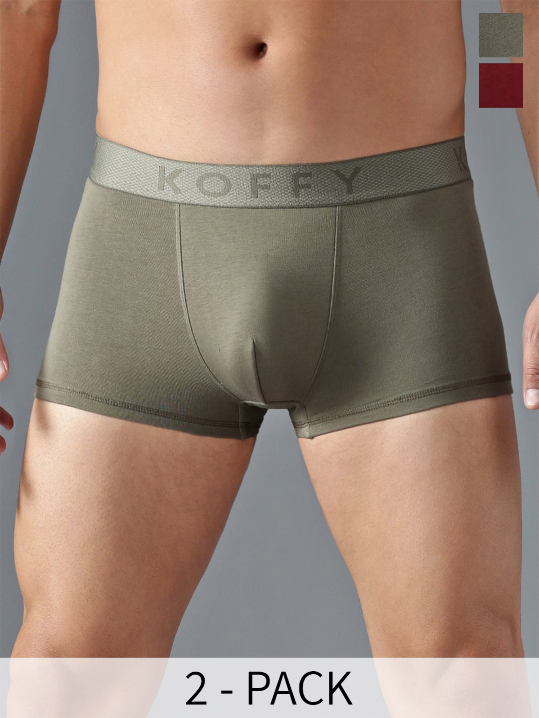 

KOFFY Pack Of 2 Antimicrobial Trunks KOFFY_KI44_MINI_TRUNK_KHA_MRN_2PC, Maroon