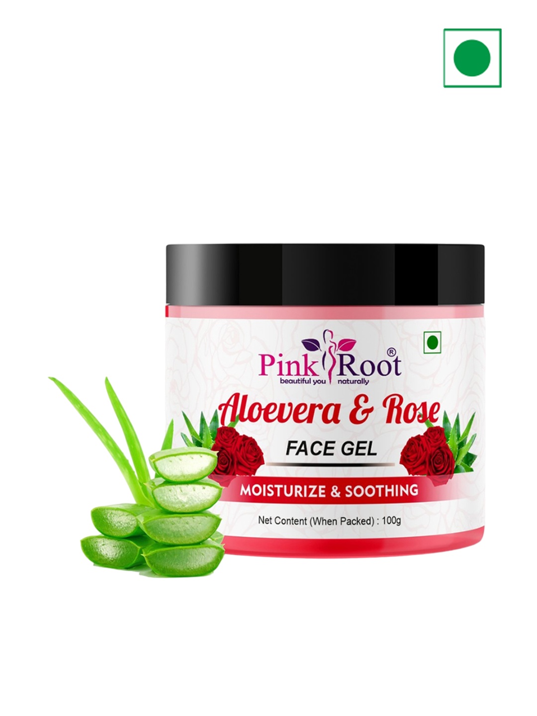 

Pink Root Aloe Vera & Rose Face Gel With Rose Extract - 100g, White