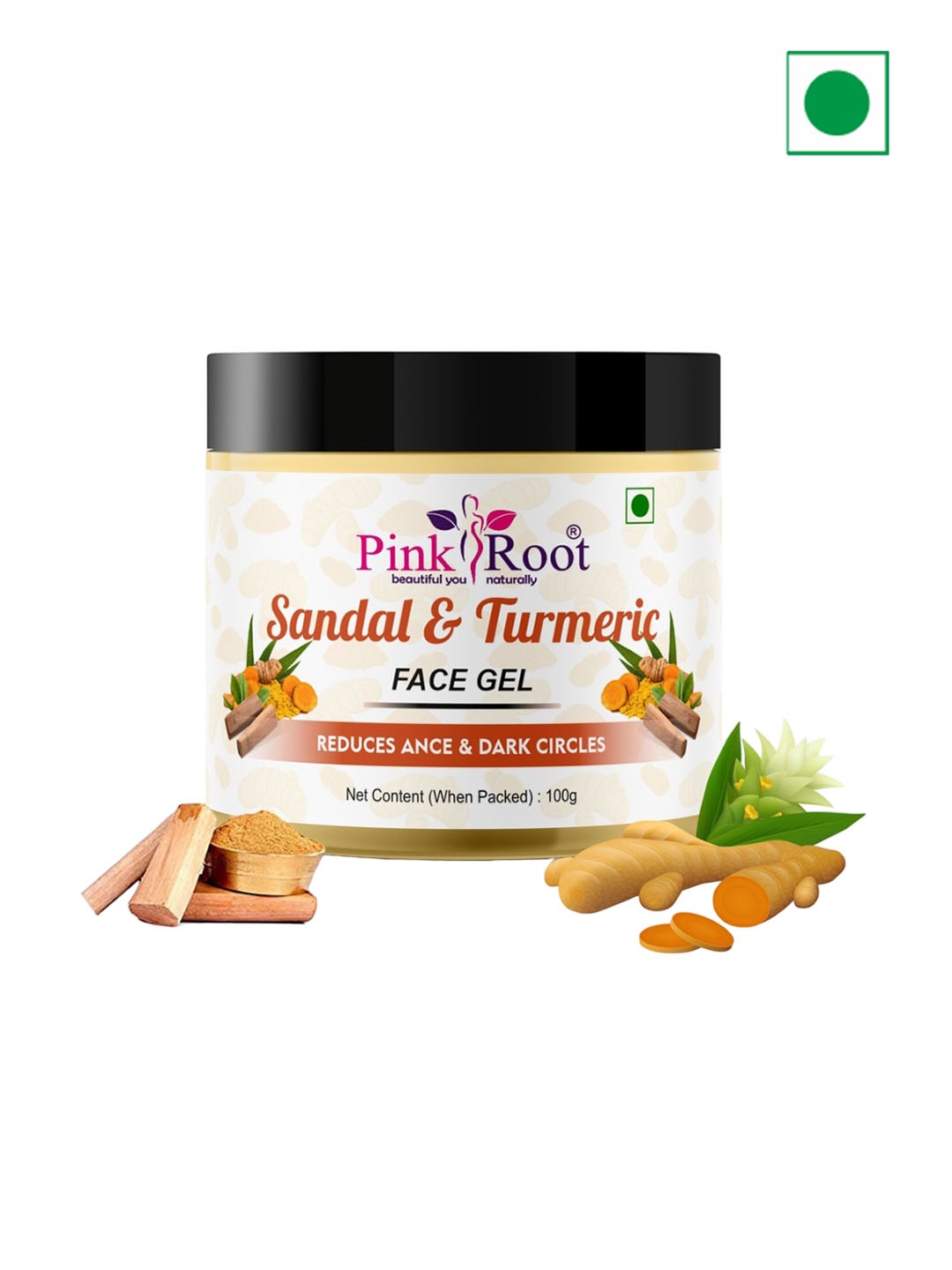 

Pink Root Sandal & Turmeric Face & Body Gel - 100 gm, White