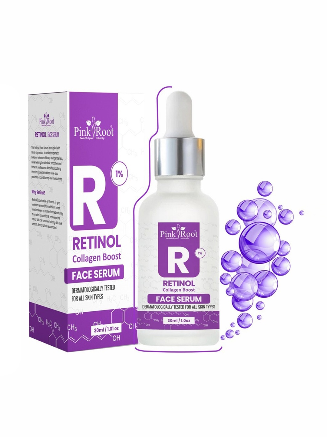 

Pink Root Retinol Collagen Boost Face Serum - 30 ml, White