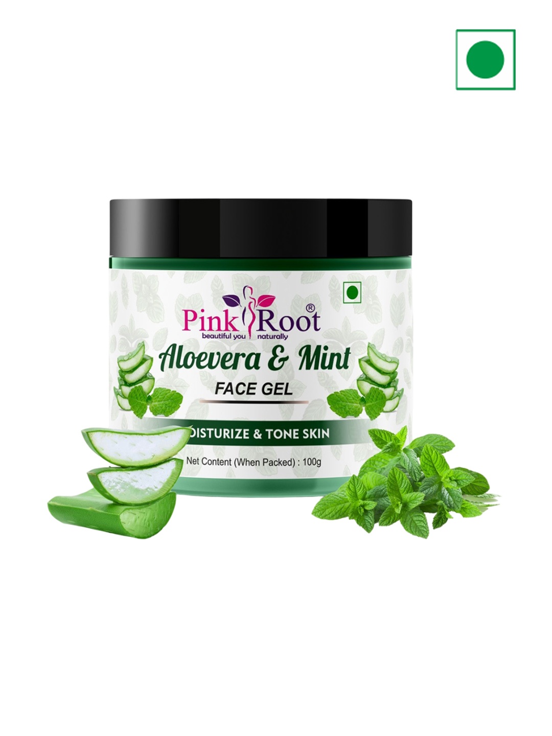 

Pink Root Aloevera & Mint Face Gel - 100 ml, White