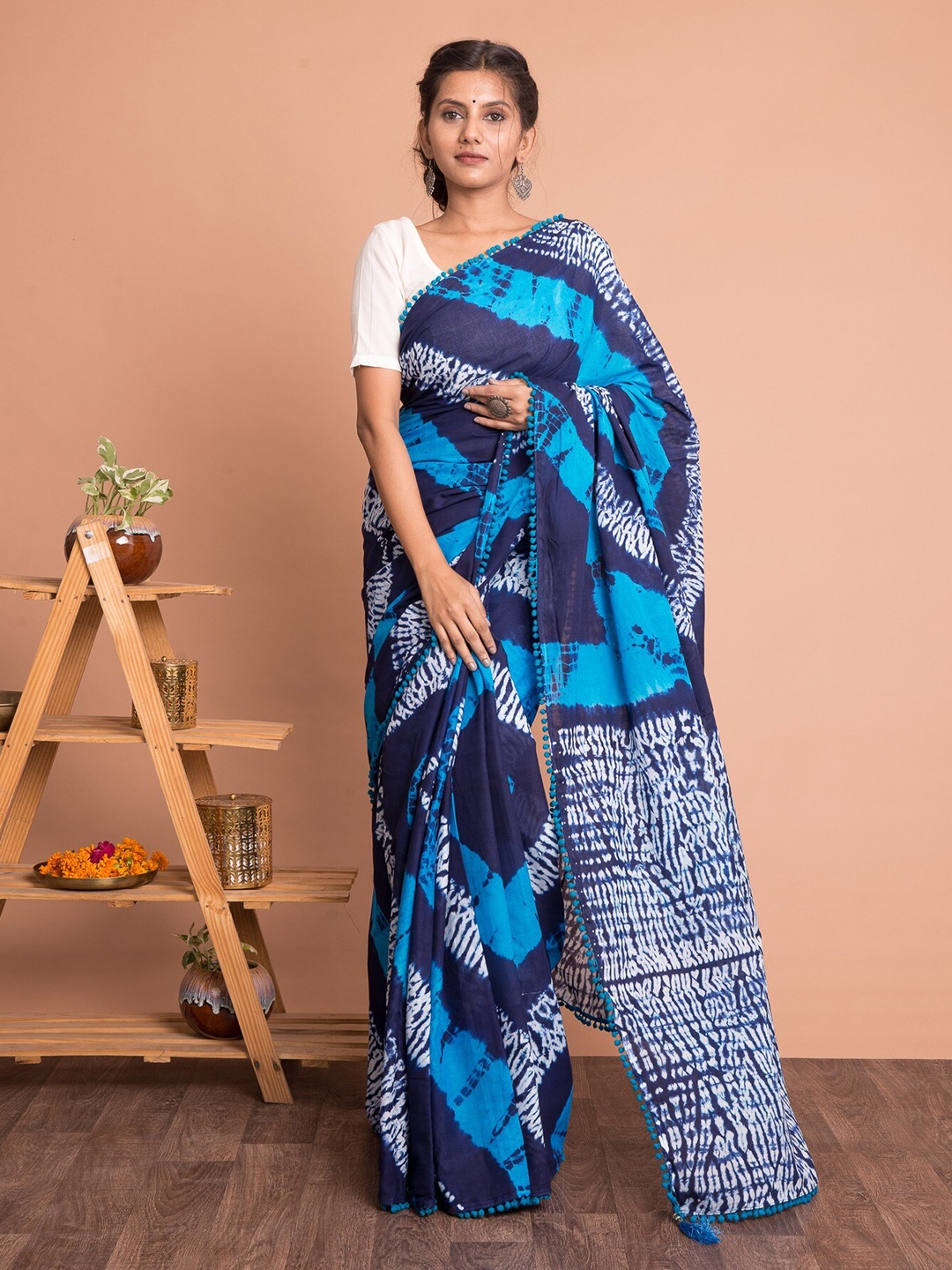 

Kishori Sarees Pure Cotton Saree, Blue