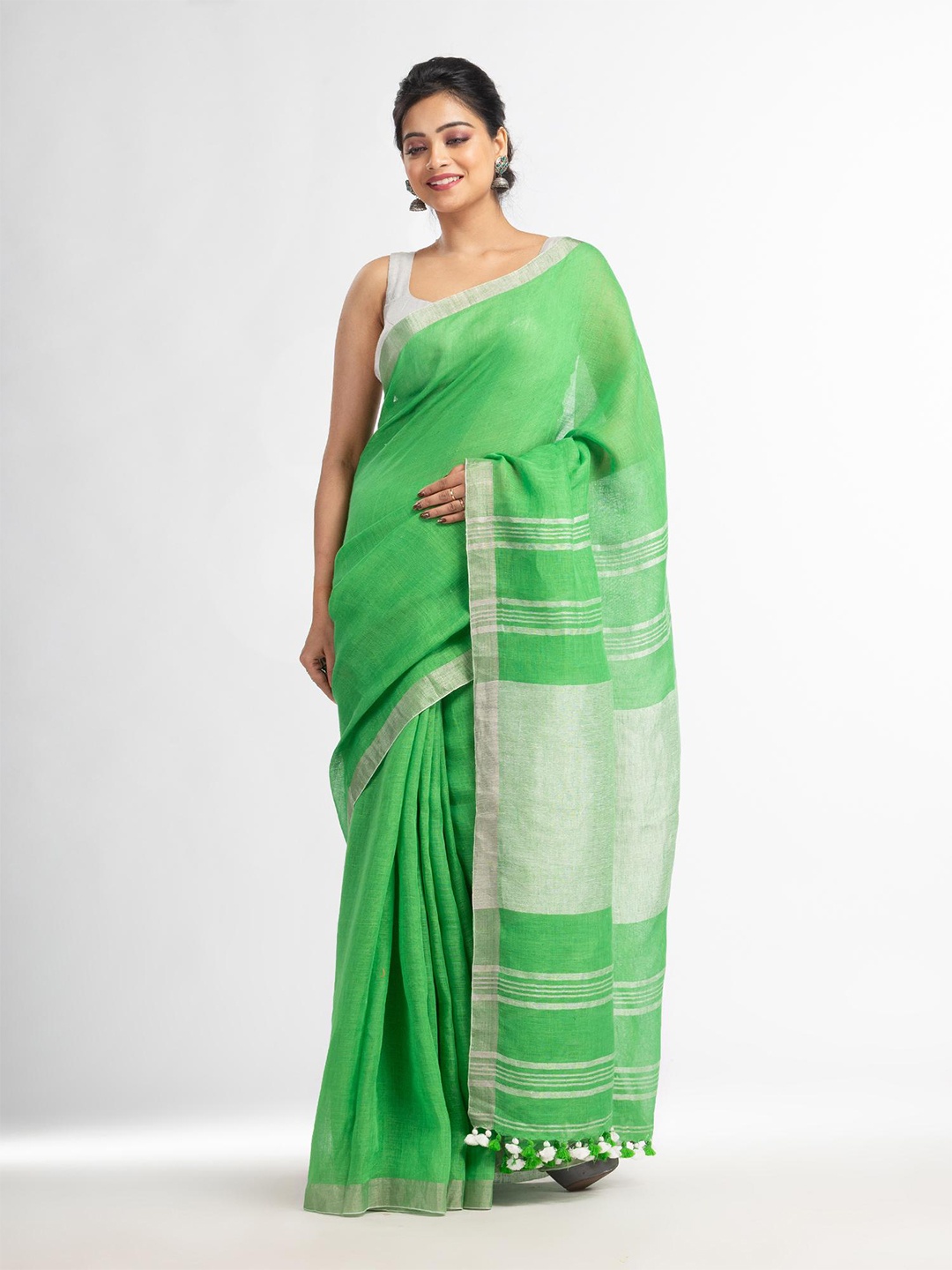 

Angoshobha Woven Design Zari Saree, Green