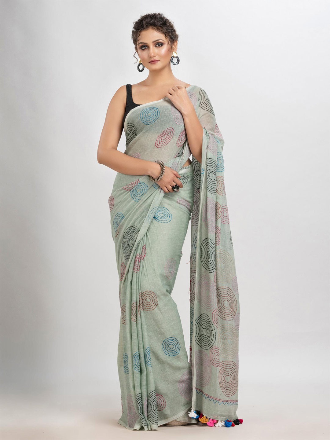 

Angoshobha Pure Cotton Saree, Grey