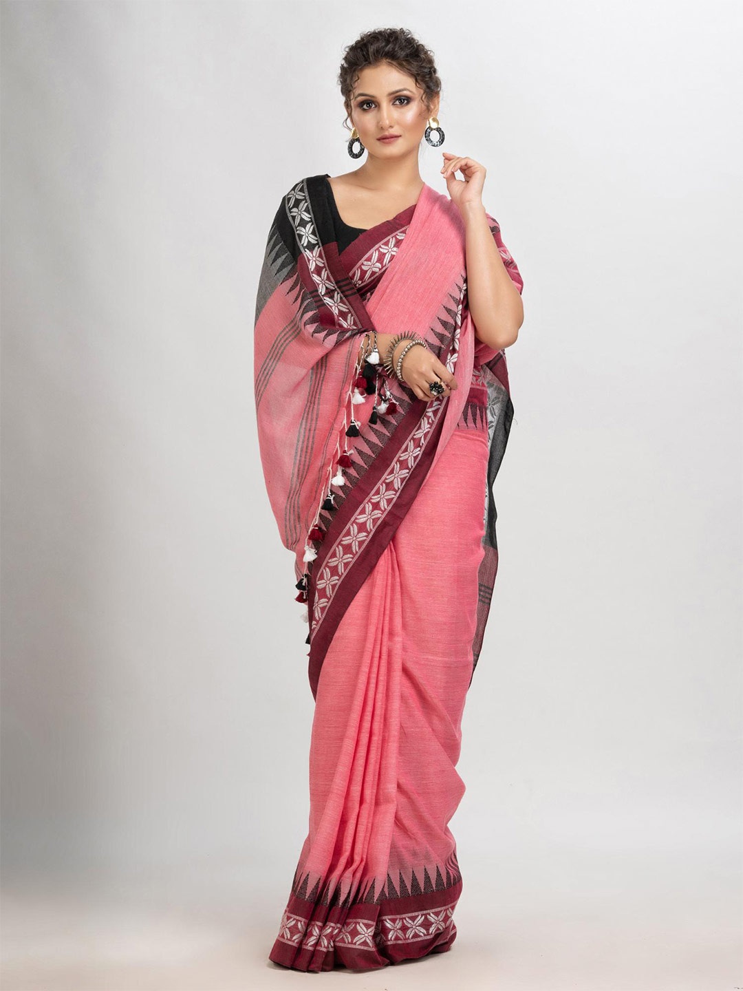 

Angoshobha Pure Cotton Saree, Pink