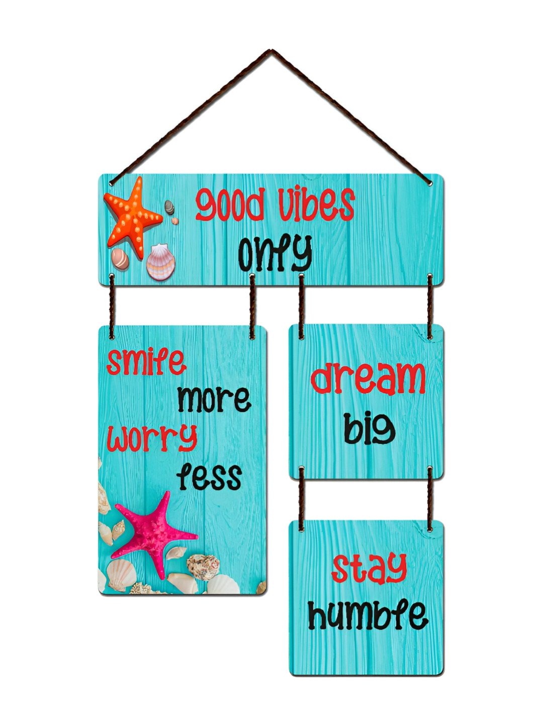 

Home Delight Blue & Black Printed Wooden Wall Hanging