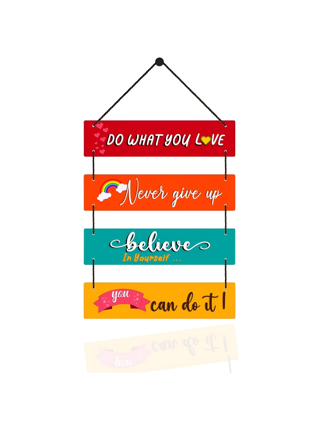 

Home Delight Red & Yellow Printed Wooden Wall Hanging