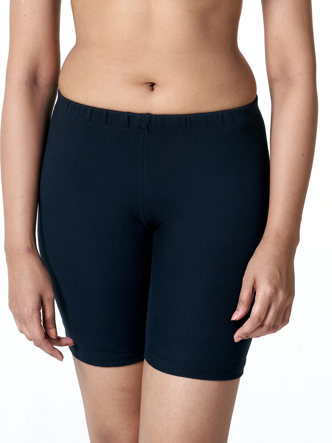 

BLOSSOM Women Cotton Stretch Under Uniform Regular Shorts, Black
