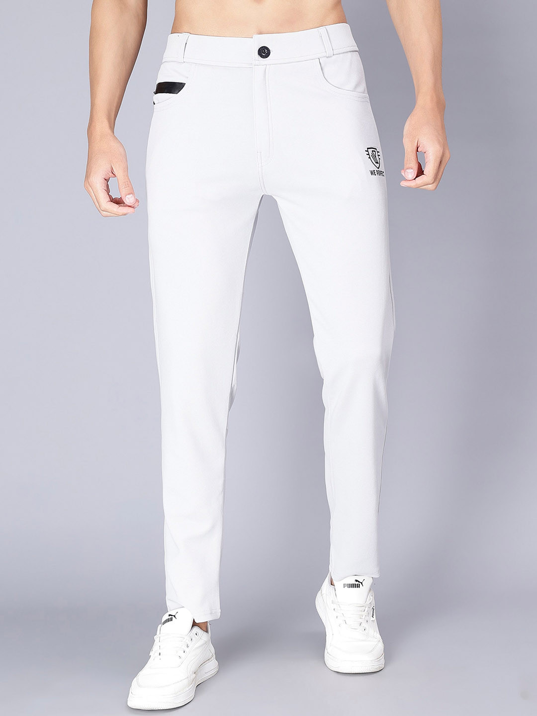 

WE PERFECT Men Relaxed Mid-Rise Regular Fit Regular Trouser, Grey