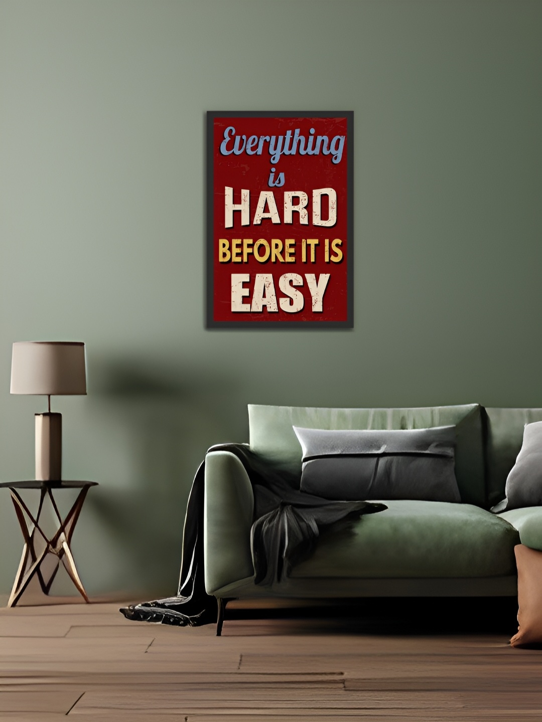 

MITHILA Handicrafts Black & Blue Motivational Thoughts Wall Art