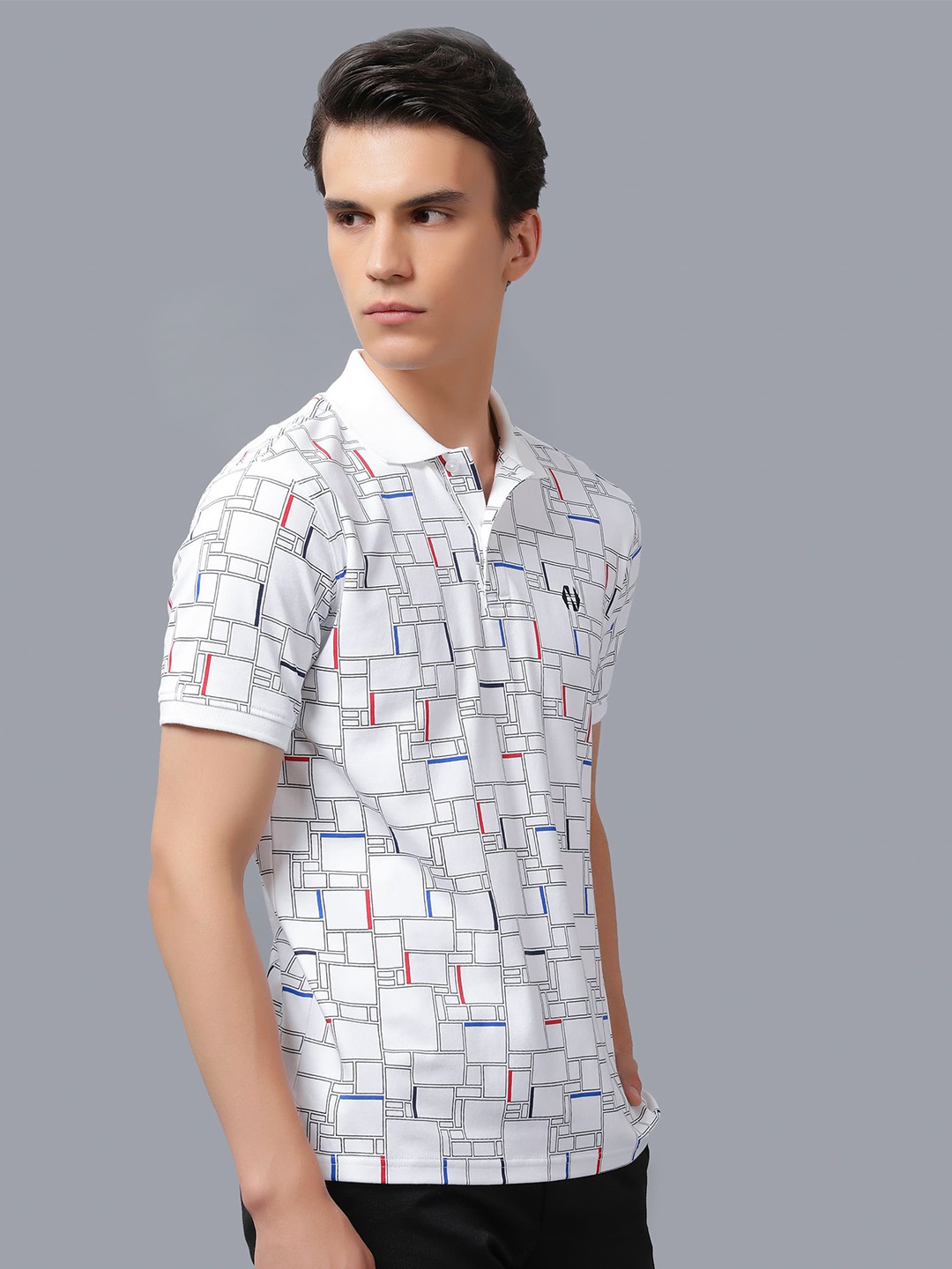 

Nimble Abstract Printed Abzorb Cotton T-shirt, White