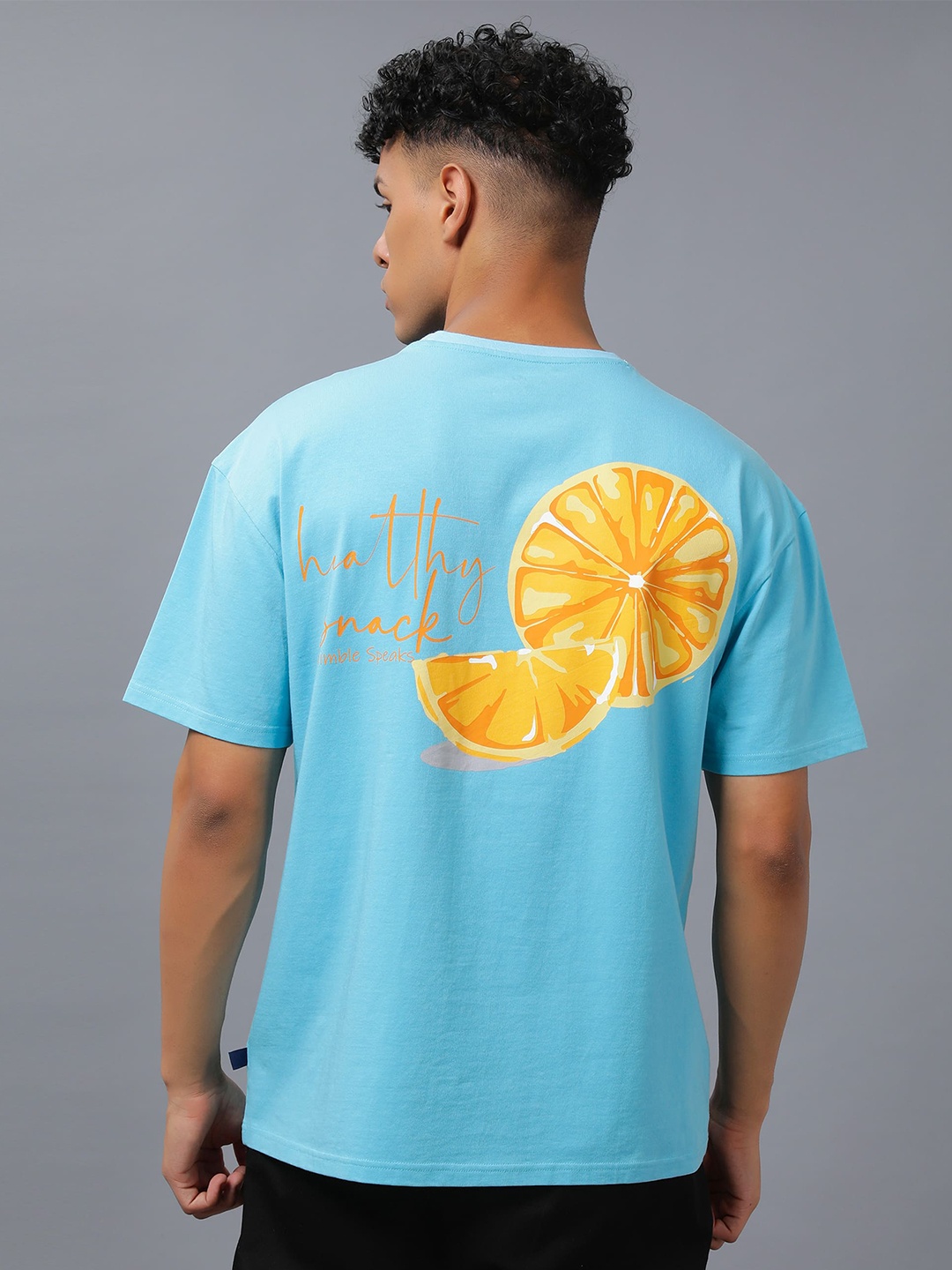 

Nimble Typography Printed Round Neck Abzorb Cotton T-shirt, Blue