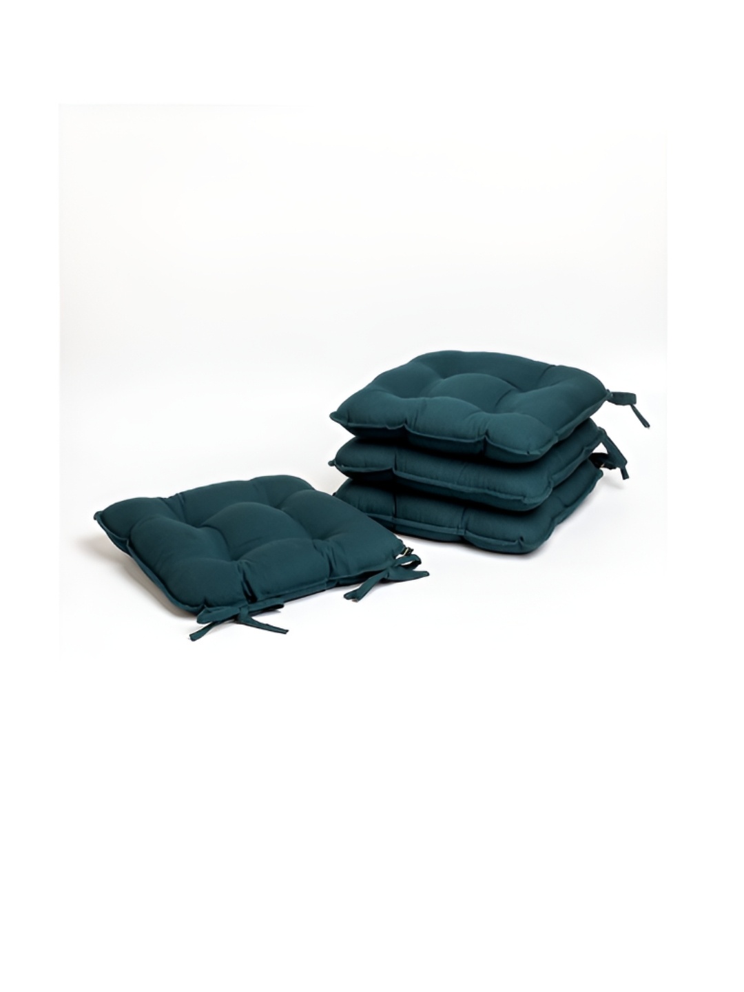 

SKANDA FAB Green 4 Pieces Pure Cotton Chair Pads