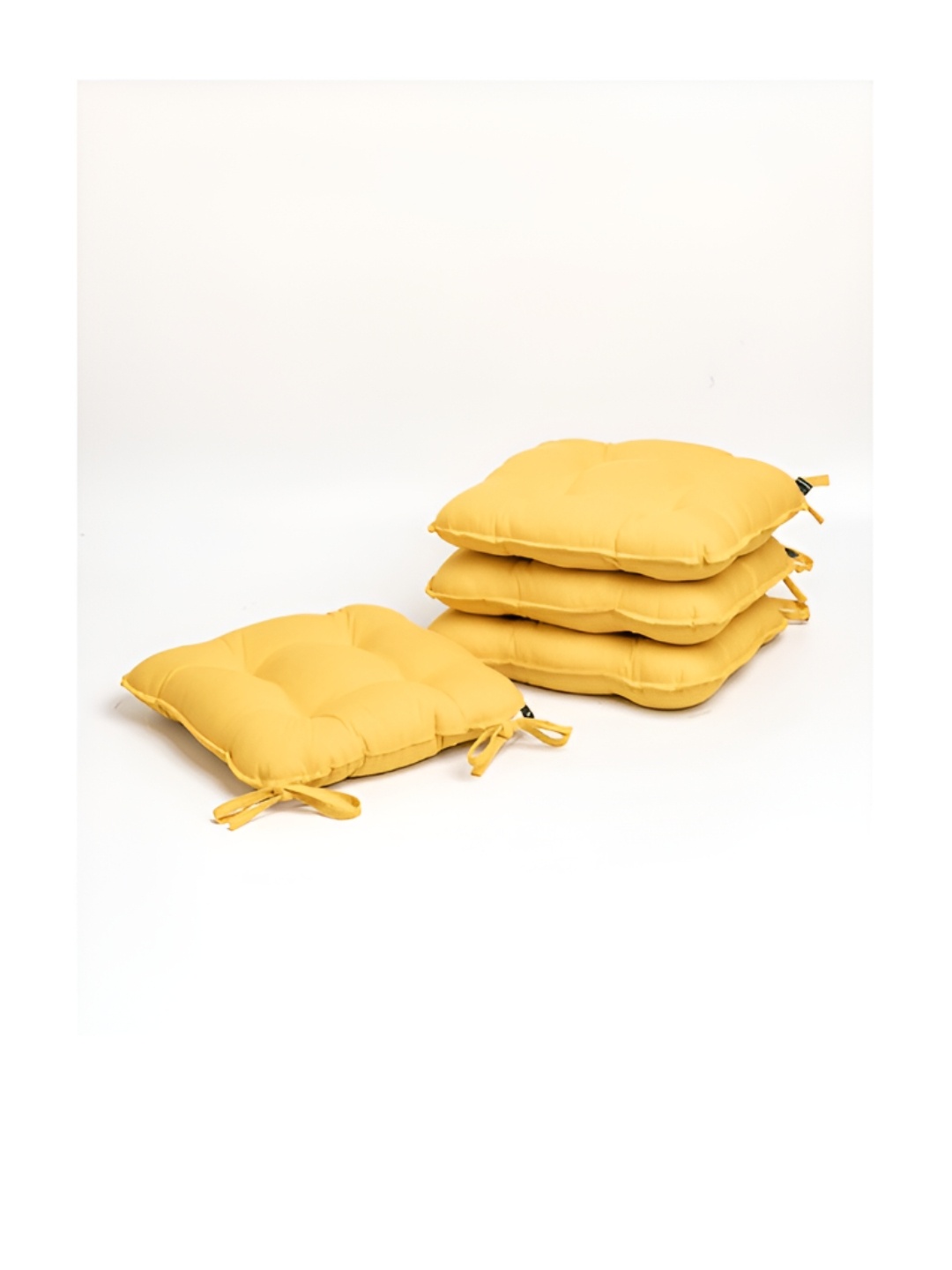 

SKANDA FAB Mustard Yellow 4 Pieces Pure Cotton Chair Pads