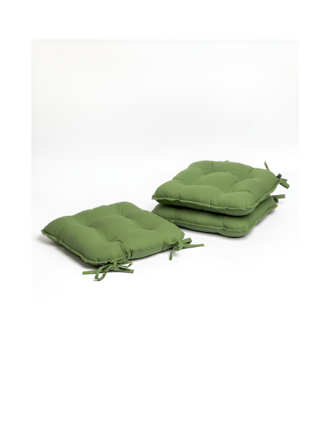 

SKANDA FAB Green 3 Pieces Pure Cotton Chair Pads