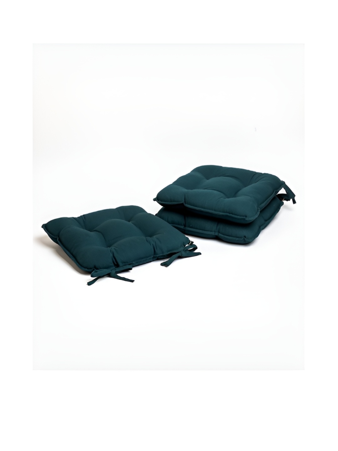 

SKANDA FAB Green 3 Pieces Pure Cotton Chair Pads