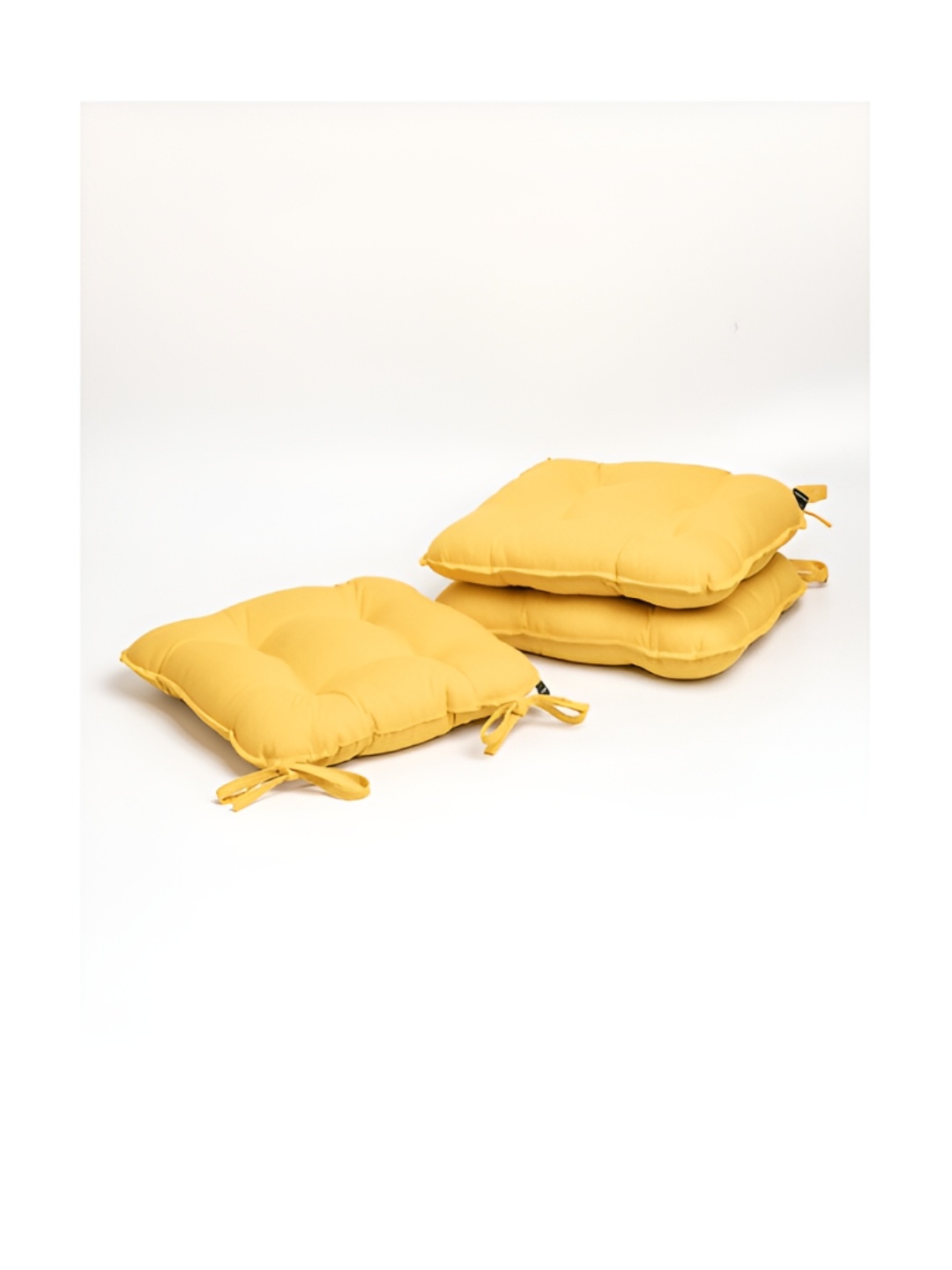 

SKANDA FAB Mustard Yellow 3 Pieces Pure Cotton Chair Pads