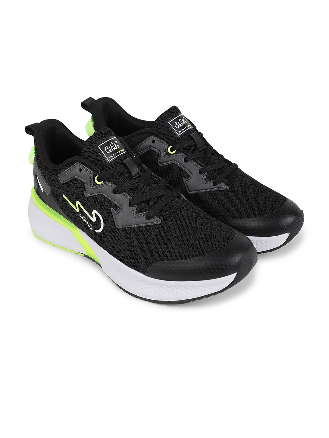 

Campus Men Mesh Running Shoes, Black