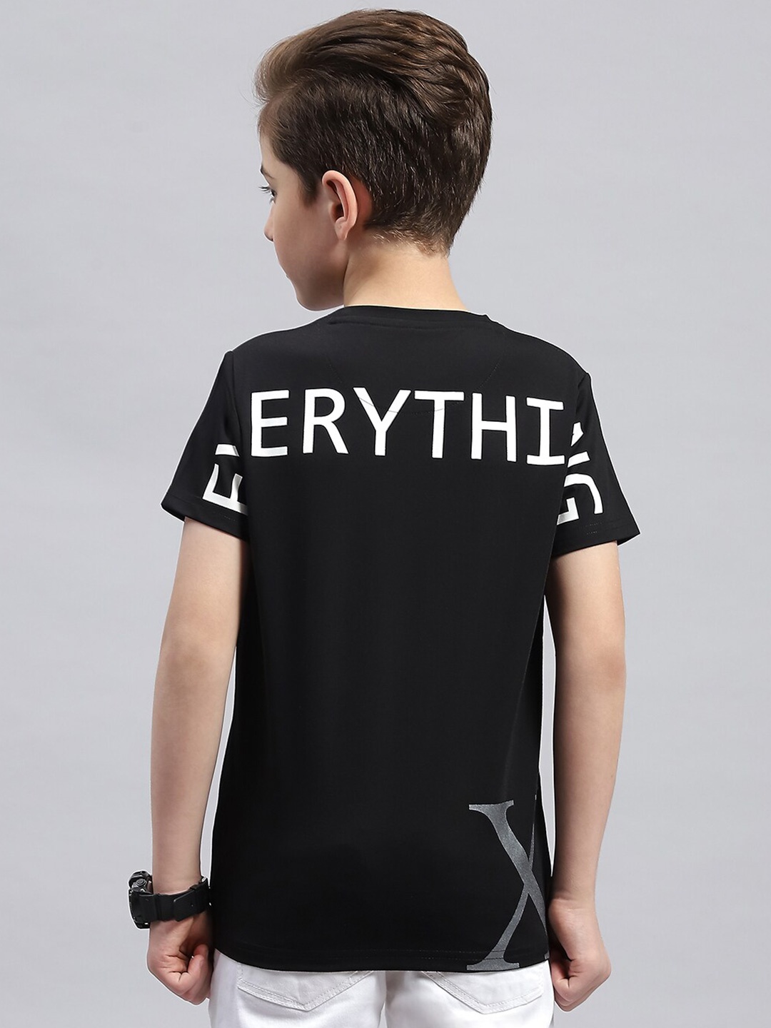 

Monte Carlo Boys Typography Printed Round Neck Cotton T-shirt, Black