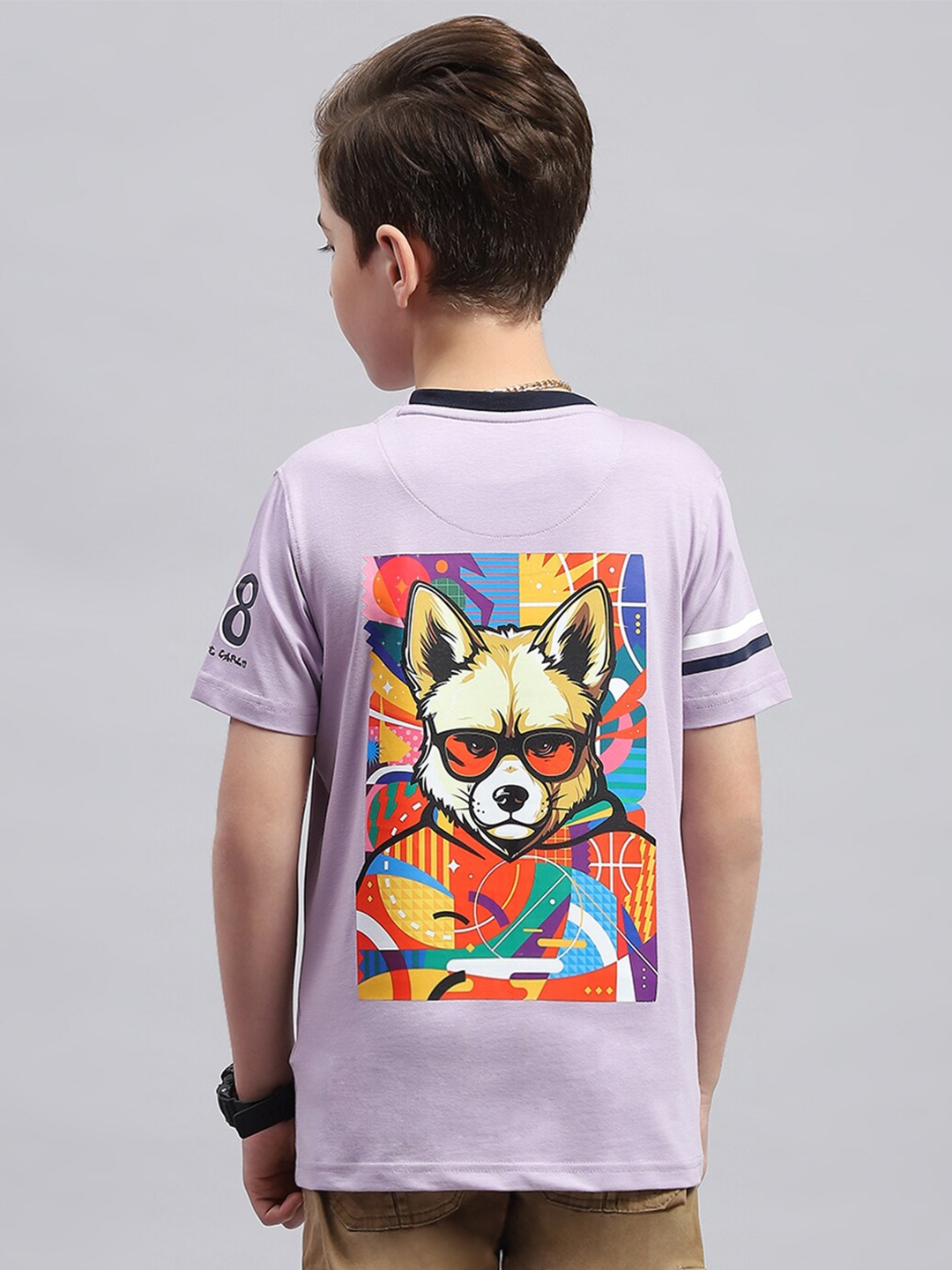 

Monte Carlo Boys Graphic Printed Round Neck Cotton T-shirt, Purple