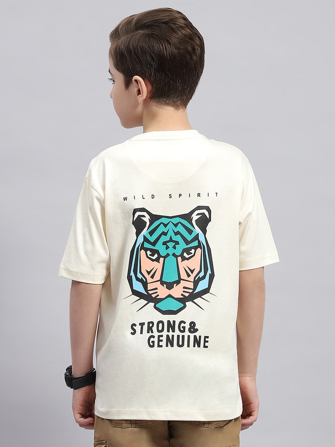 

Monte Carlo Boys Graphic Printed Round Neck Cotton T-shirt, White