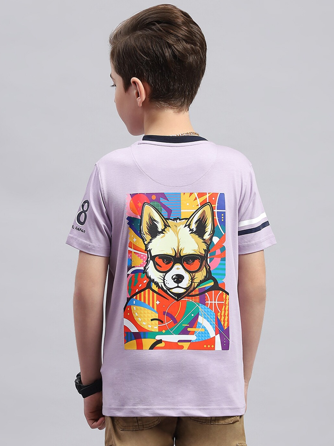 

Monte Carlo Boys Graphic Printed Round Neck Cotton T-shirt, Purple