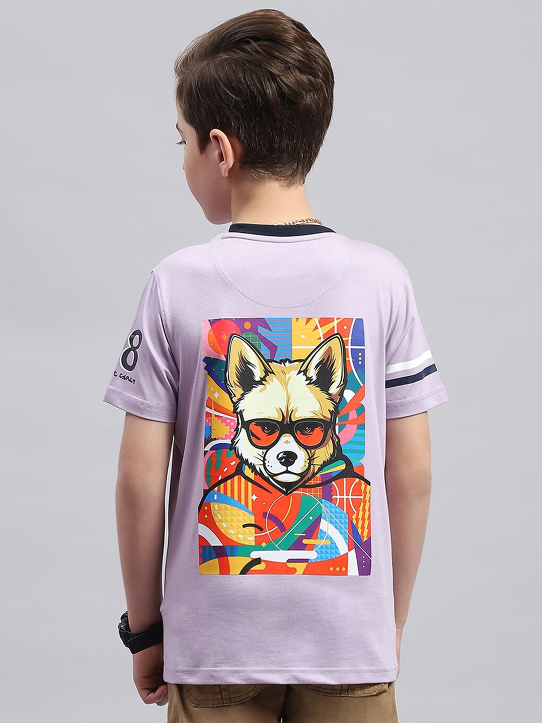

Monte Carlo Boys Graphic Printed Round Neck Cotton T-shirt, Purple