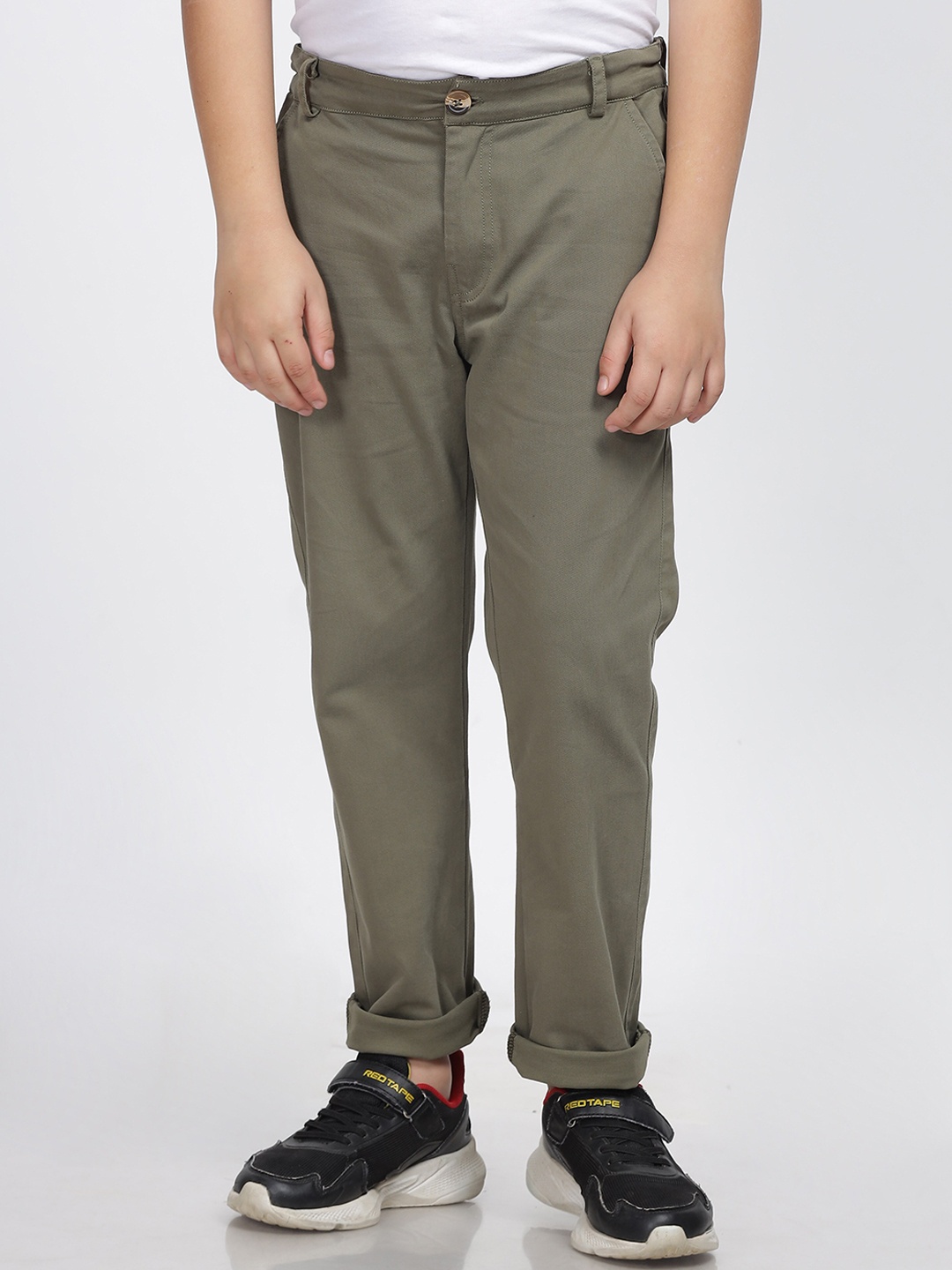 

AI-Never Grow Up Boys Chinos Trousers, Green