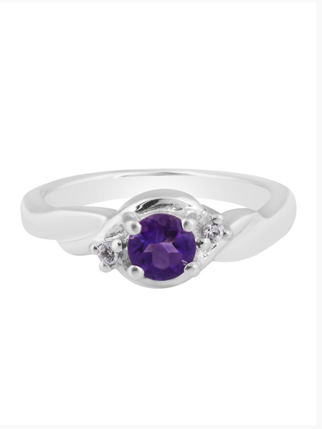 

HIFLYER JEWELS 925 Sterling Silver Stone Studded Finger Ring, Purple