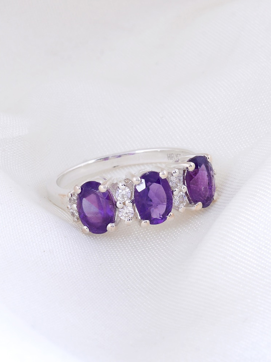 

HIFLYER JEWELS 925 Sterling Silver Stone Studded Finger Ring