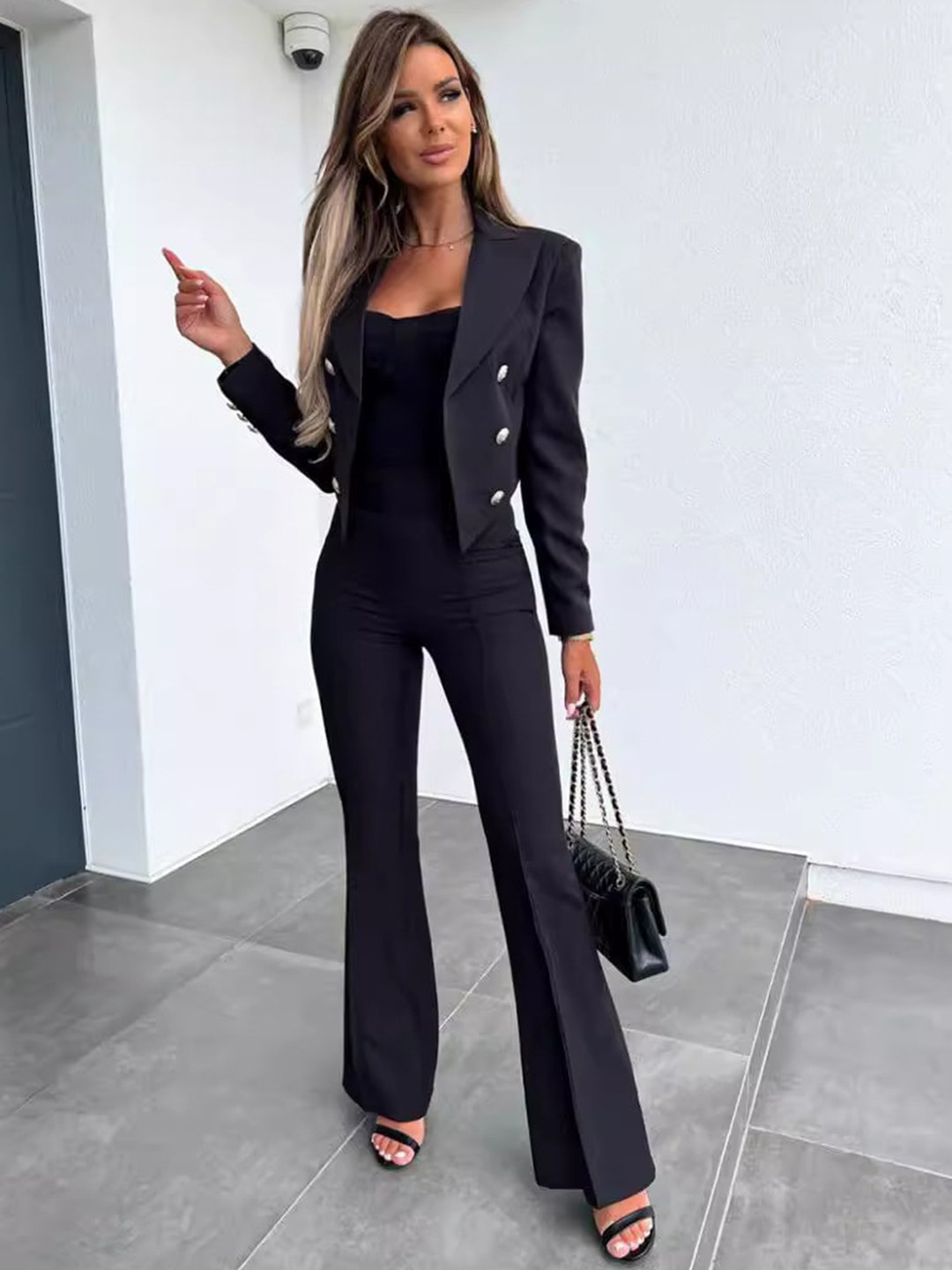 

StyleCast Black Long Sleeves Open Front Blazer