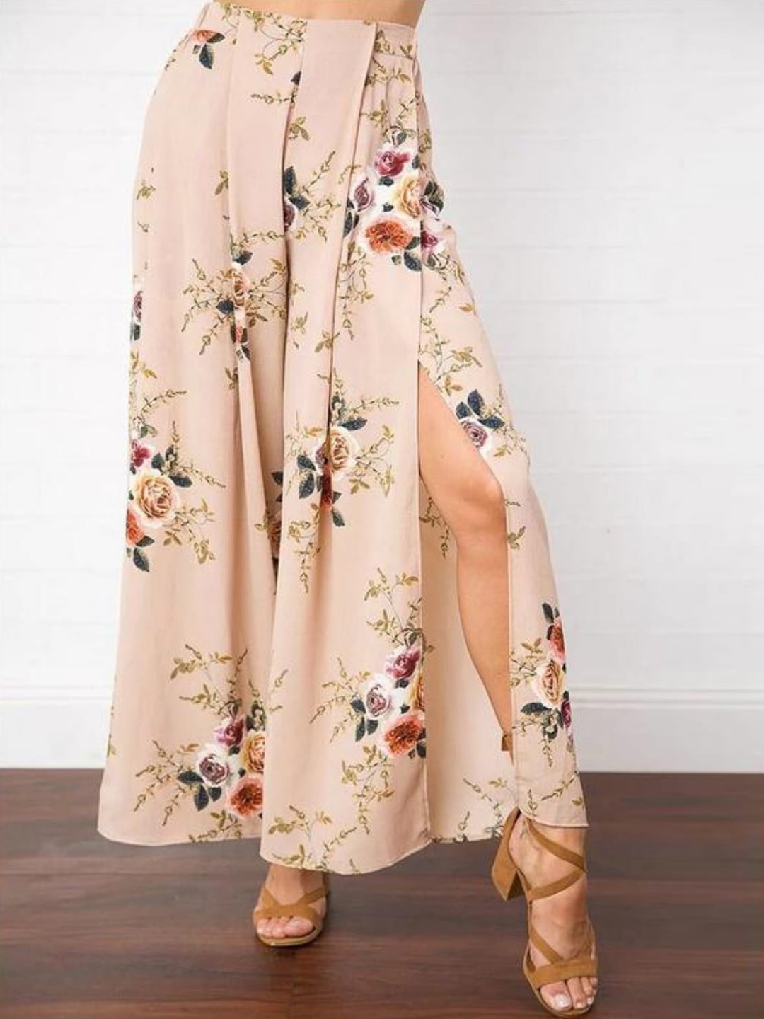 

StyleCast Pink Floral Printed Maxi A-Line Skirt