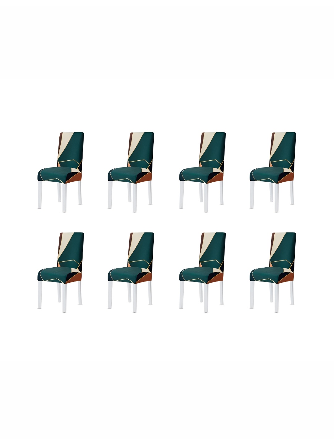 

Eleganta Green & Beige 10 Pieces Printed Stretchable Chair Covers