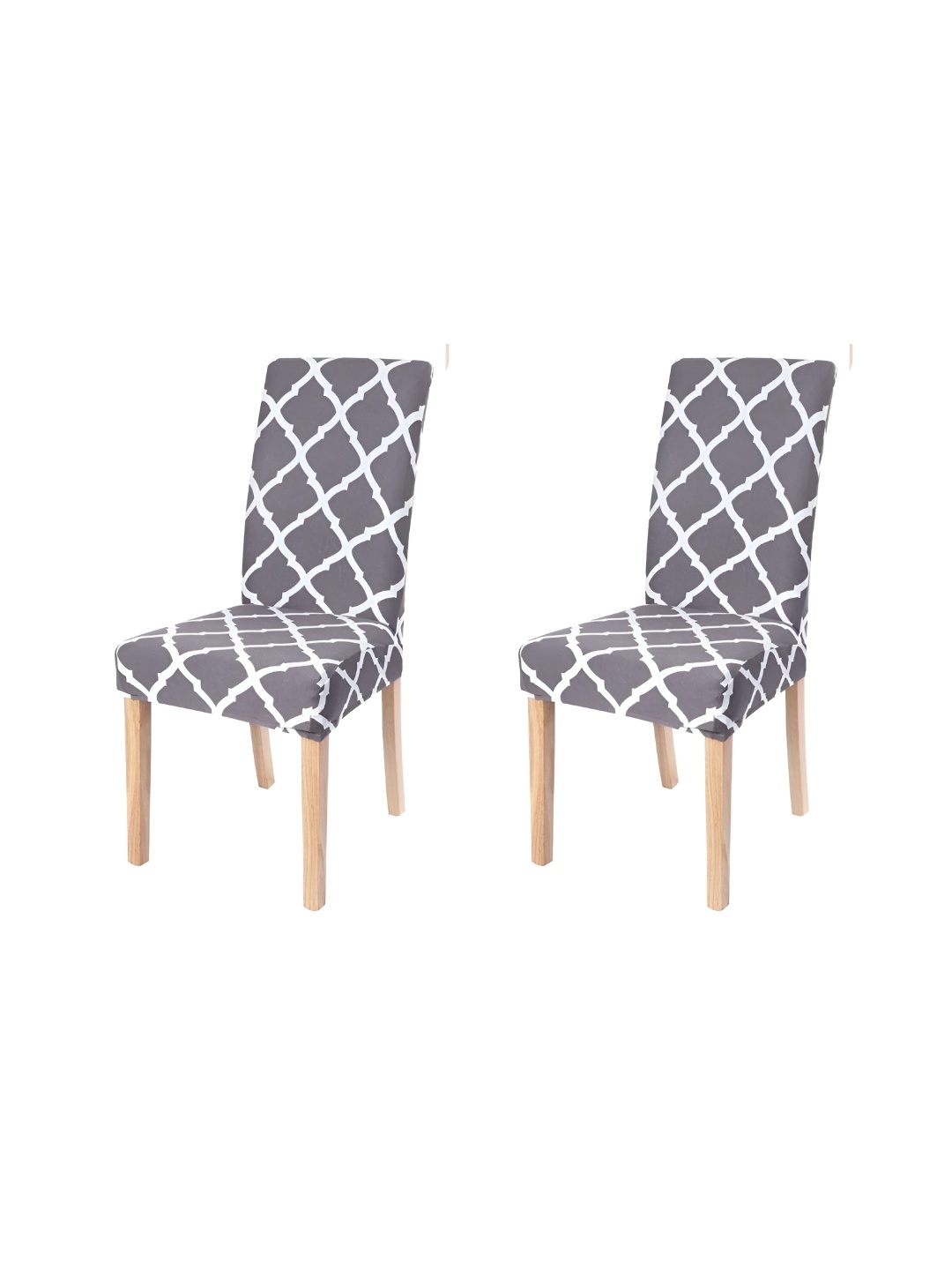 

Eleganta 2-Piece Grey & White Printed Stretchable Chair Covers