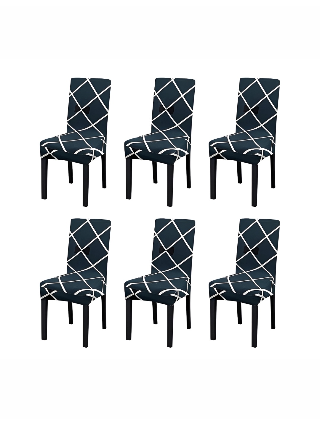 

Eleganta Blue & White 6 Pieces Printed Stretchable Chair Covers