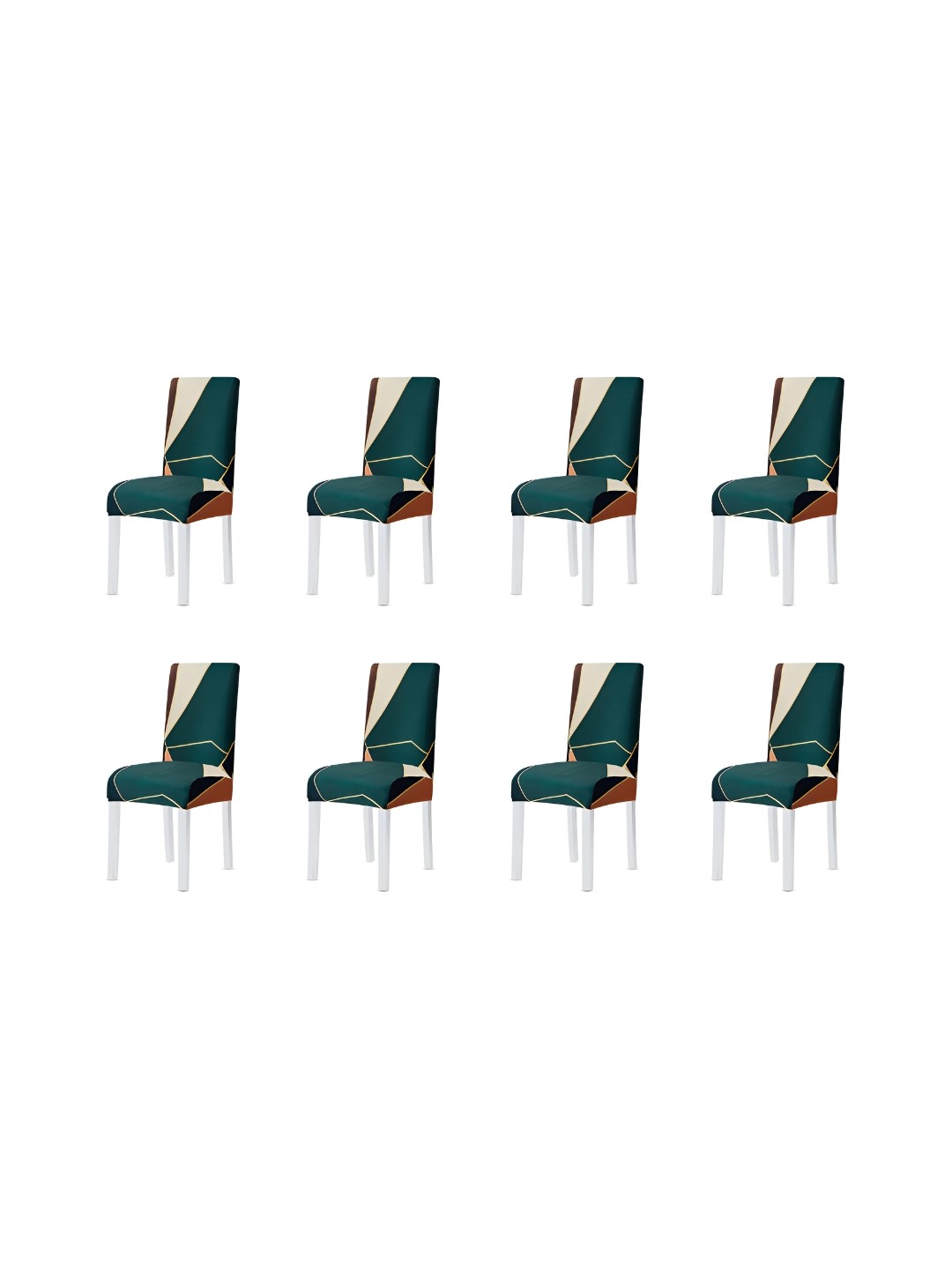 

Eleganta Green & Beige 8 Pieces Printed Stretchable Chair Covers