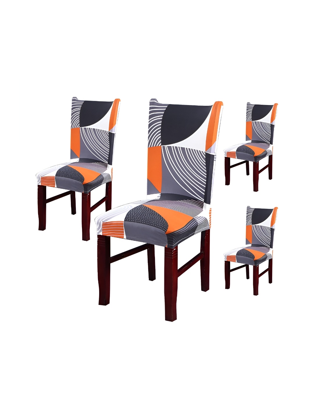 

Eleganta Grey & White 2 Pieces Printed Stretchable Chair Covers